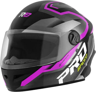 Capacete Moto Fechado R8 Pro Speed Fosco Preto/Rosa 58 - Pro Tork