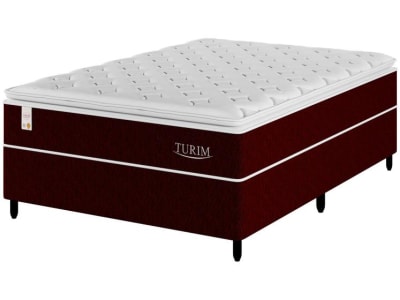 Cama Box Casal (Box + Colchão) Plumatex de Mola Ensacada 53cm de Altura Turim