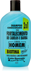 Gota Dourada Shampoo Gota Fortalecimento Cabelo E Barba 2X1 Biotina 430Ml