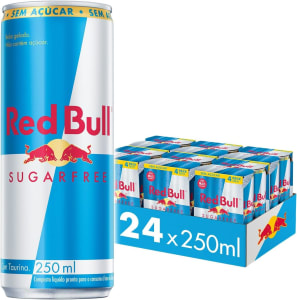 Pack de 24 Latas Red Bull Energético, Sem Açúcar, 250ml