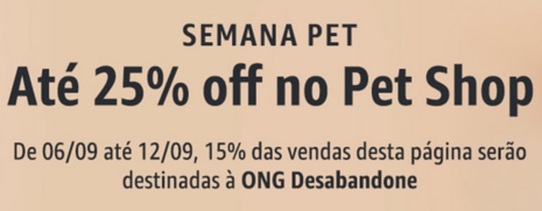 Semana Pet na Amazon - Até 25% de Desconto!