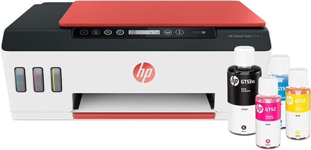 Impressora Multifuncional HP Smart Tank 514 Original Tanque de Tinta Continua, Wi-Fi Scanner, Imprime, Copia e Digitaliza (Branco/Vermelho)