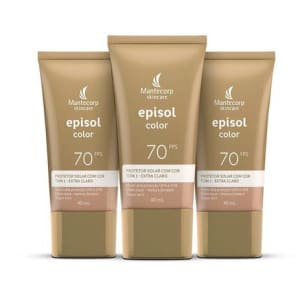 3 Protetor Solar Episol Color Tom 1 Extra Claro Fps 70 40ML - Mantecorp Skincare - Magazine Ofertaesperta