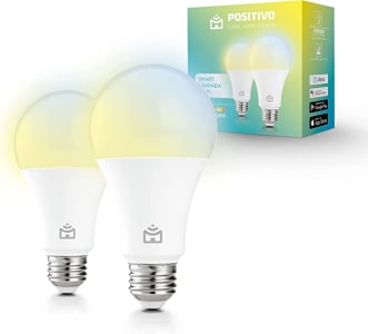 Kit Smart Lâmpada Wi-Fi Positivo Casa Inteligente Branca Quente e Fria Colorido RGB LED 9W Bivolt - Compatível com Alexa