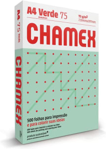 Papel Chamex A4 75g Colors 500 Folhas Verde A4 - 210x297mm