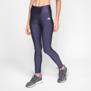 Calça Legging Adidas Solid Lam Feminina - Chumbo