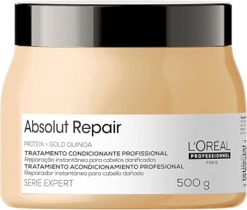 L'Oréal Professionnel Máscara Capilar Absolut Repair, Tratamento Capilar Proteico Para Nutrição Profunda, Hidrata, Repara Danos e Acrescenta Brilho, Para Cabelos Secos e Danificados, 500g