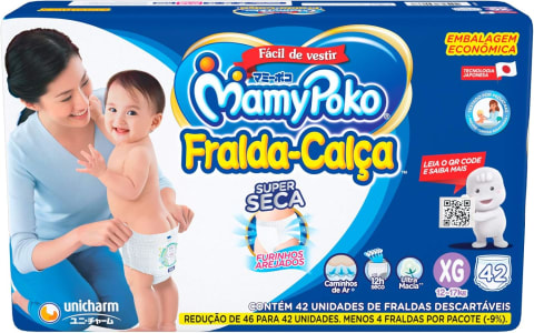 Fralda-Calça MamyPoko Premium Seca Tam XG - 42 Unidades