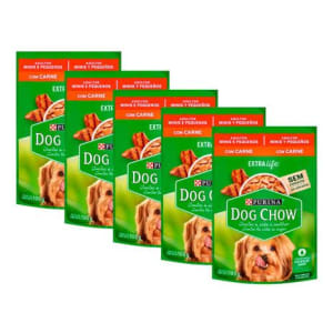 Ração Úmida para Cachorro Dog Chow Adultos Minis e Pequenas Extra Life Carne 100g  Kit com cinco unidades - Magazine Ofertaesperta