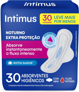 Absorvente Intimus Gel Noturno Suave com Abas