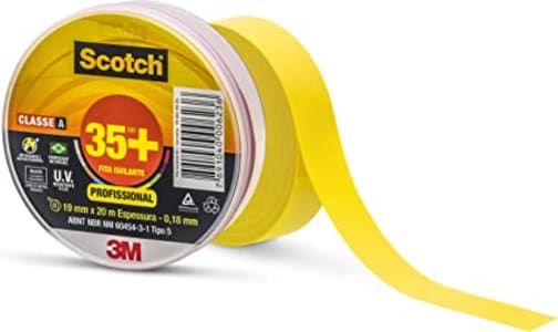 Fita Isolante Scotch 35+ Amarela - 19 mm x 20 m