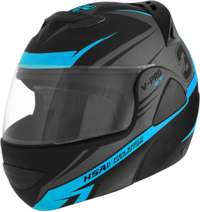 Capacete V-Pro Jet 3 Fosco 62 Preto/Azul Claro Pro Tork