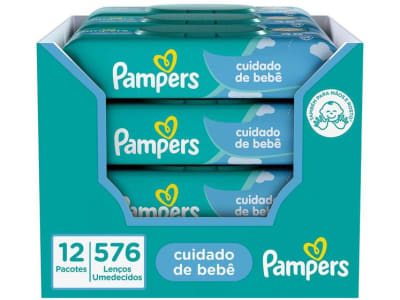 Kit Lenços Umedecidos para Limpeza Pampers - Cuidado de Bebê 576 Unidades - Lenço Umedecido - Magazine {{route.pmdStoreName}}