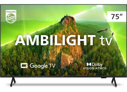 Smart TV Philips 75" Ambilight UHD 4K LED Google TV - 75PUG7908/78