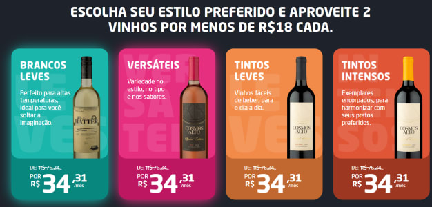 Clube Wine - 2 GARRAFAS DE VINHO POR MÊS - Assinatura Mensal