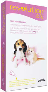  Antipulgas E Carrapatos Zoetis Revolution 6 Para Cães E Gatos Até 2,5 Kg - 3 Ampolas De 0,25 Ml 