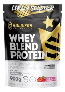 Whey Blend Protein Concentrado e Isolado Sabor Morango 900g - Soldiers Nutrition