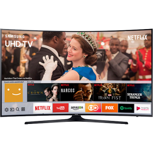 Smart TV LED Curva 55" Samsung 55MU6300 UHD 4k com Conversor Digital 3 HDMI 2 USB Wi-Fi Espelhamento de Tela - Preta