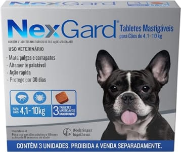 NexGard Antipulgas e Carrapatos para Cães de 41 a 10kg 3 tabletes