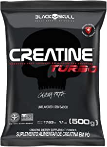 Creatina Turbo 500g Black Skull | Creatina Com Máxima Absorção | Suplemento Em Pó Refil