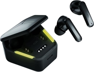 WAAW by ALOK ENERGY 100EBG - Fone de Ouvido Bluetooth, TWS, Intra-Auricular Com Modo Gamer e Resistente à Água IPX4, Preto e Verde, P, M, G