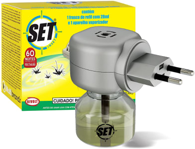 Repelente Mosquitos E Pernilongos Set Inset Com 1 Vaporizador Eletrico + Refil