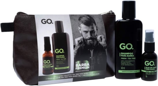 it Necessaire GO Man Shampoo E Óleo Tree Barba E Cabelo Anti Coceira Previne A Caspa - Go Man 2 Produtos Em 1