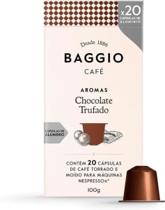 Cápsulas de Café Baggio Café Aroma Chocolate Trufado, compatível com Nespresso, contém 20 cápsulas