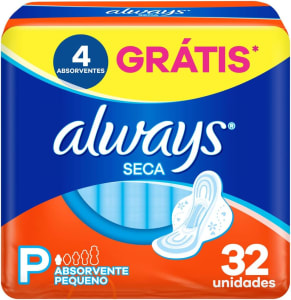 2 Pacotes — Absorvente Always Super Proteção Seca com Abas - 32 Unidades