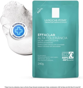 La Roche-posay Effaclar Gel Alta Tolerância Refil 240g. Gel de Limpeza Facial. Limpa a Pele Suavemente Reduzindo a Oleosidade e Eliminando o Brilho. L