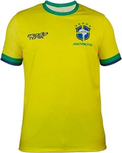 Camiseta Baby Look Feminina Pro Tork Brasil Seleção Copa 2022 Tam P Amarela, Modelo: CP-308AZ-2