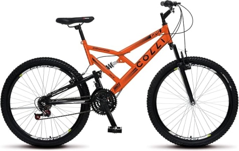 Colli Bike, Bicicleta GPS 148 Dupla Suspensão e Freios V-Brake, Aro 26 Aero, 36 Raias, 21 Marchas