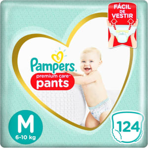 Pampers Pants Premium Care Fralda Fácil de Vestir M 124 Unidades