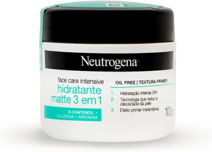 Hidratante Facial Neutrogena Face Care Intensive Matte 3 em 1 - 100g