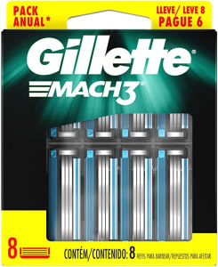 Carga para Aparelho de Barbear Gillette Mach3 - Leve 8 Pague 6   