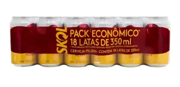 Pack 18 Unidades Cerveja Skol Pilsen - 350ml