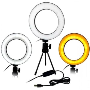 Ring Light Completo Mini Ring Light Com Tripe Iluminador De Led Portátil De 16cm Para Maquiagem