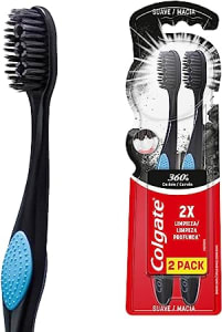 Escova Dental Colgate 360º Preto, Pacote com 2 unidades