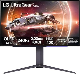 Monitor Gamer LG UltraGear OLED – Tela OLED 27” QHD HDR400 True black 1.5M:1 240Hz 003ms (GtG) NVIDIA® G-SYNC® AMD FreeSync™ Premium Pro – 27GS95QE-B