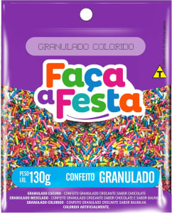 3 Pacotes Faça A Festa Granulado Colorido 130g