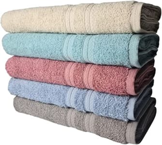 Kit 05 Toalhas de Rosto Gigante Felpuda Alta Absorção 100% Algodão 45x80cm 430g/m² Atacado