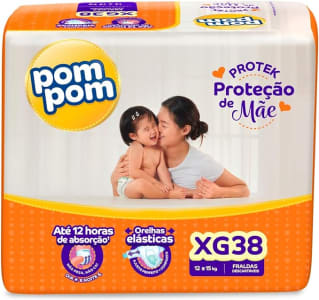 Fralda Pom Pom Protek Proteção de Mãe Mega XG 38 Unidades