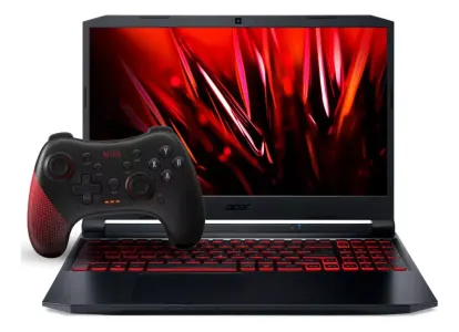 Notebook Acer Nitro 5 i5-12450H 8GB SSD 512GB Geforce RTX 3050 Tela 15.6” FHD Linux Gutta - AN515-58-58W3 + Controle Acer Nitro Gamer com