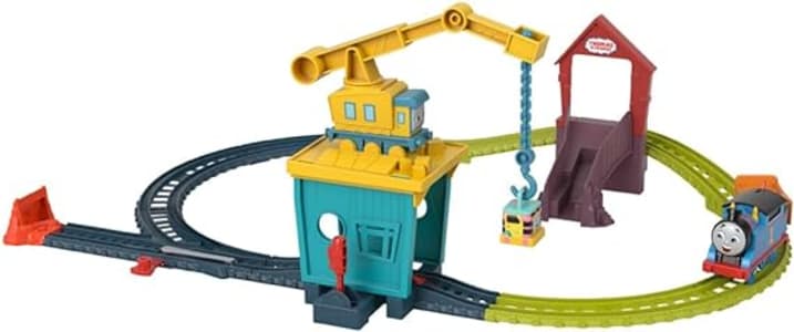Thomas e Seus Amigos Trackmaster, Conjunto de Trem Motorizado com Carlya, o Guindaste, Sandy, o Trem Veloz & Thomas, Locomotiva de brinquedo para crianças a partir de 3 anos