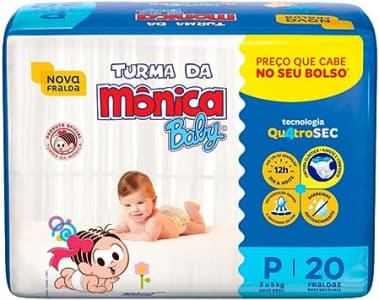 Fralda Turma da Monica Baby Jumbinho P 20 Unidades