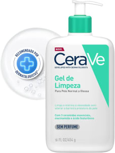 Gel de Limpeza Facial para Pele Oleosa com Ácido Hialurônico e Niacinamida Cerave - 454g