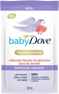 Sabonete Líquido de Glicerina Hidratação Relaxante Dove Baby Hora de Dormir Sachê 180ml Refil, Baby Dove