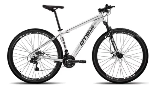 Mountain bike GTS PRO M5 Techs 21 Velocidades, Aro 29, Quadro 15" (Branco)