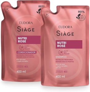 Eudora Kit Refil Siàge Nutri Rosé: Shampoo 400ml + Condicionador 400ml