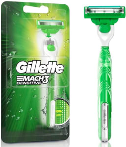 Aparelho de Barbear Gillette Mach3 Acqua-Grip Sensitive